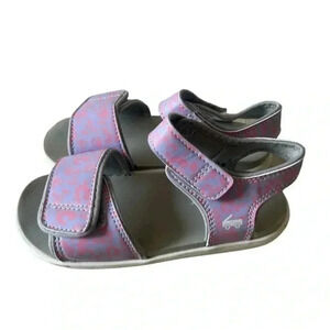 See Kai Run Logan Little Water Resistant Girl Purple Spot Sandals Sz 11